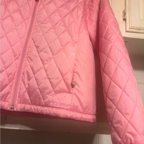 LL BEAN winter fall jacket puffer Quilted Jacket size large pink - Picture 3 of 4